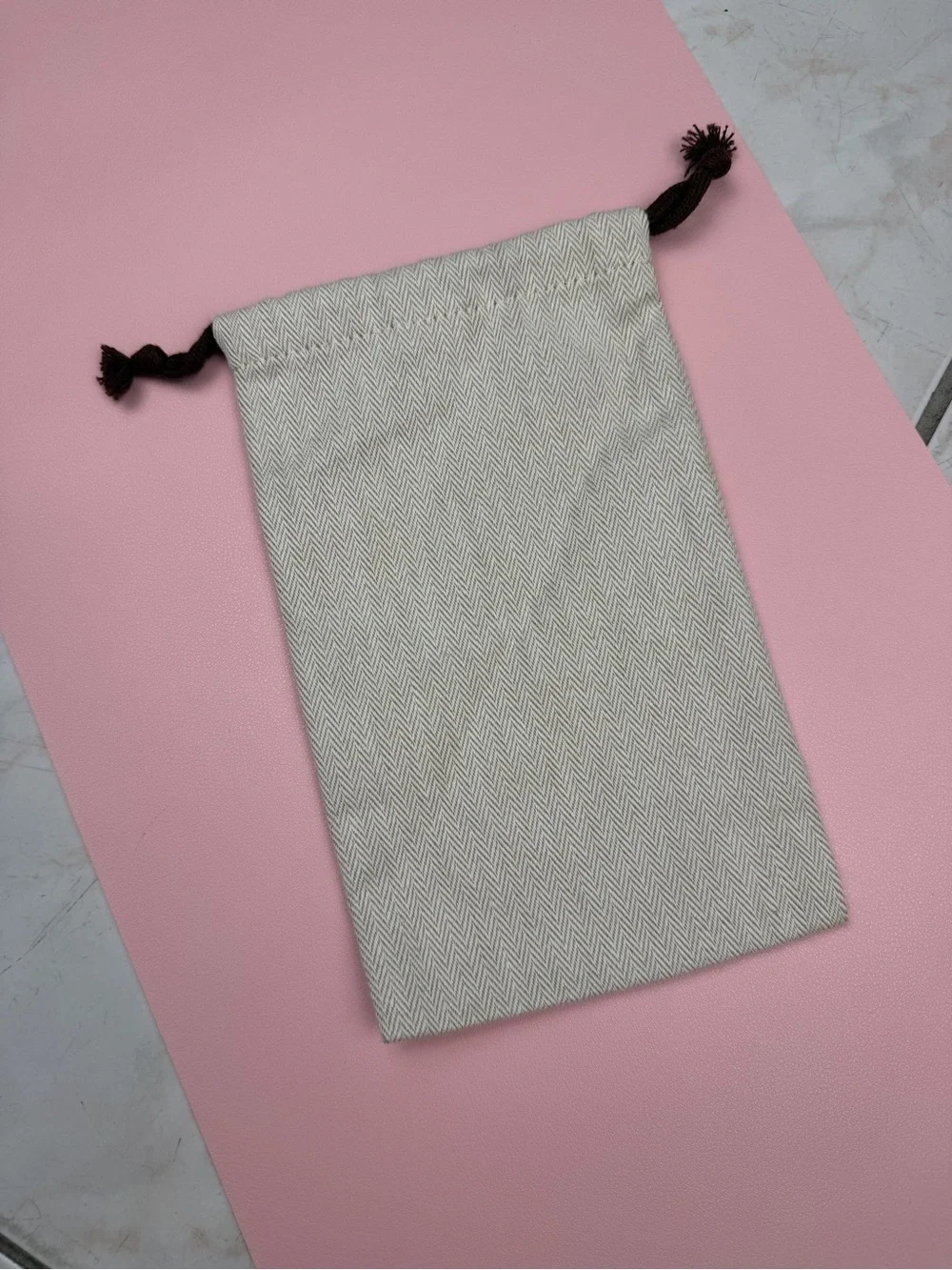 Hermes Beige Drawstring Dust Bag with Brown Cord